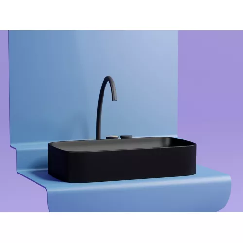 Умывальник чаша Ceramica Nova накладная (Черный Матовый) Element 705*380*150 мм, Выбрать цвет: Черный, изображение 8