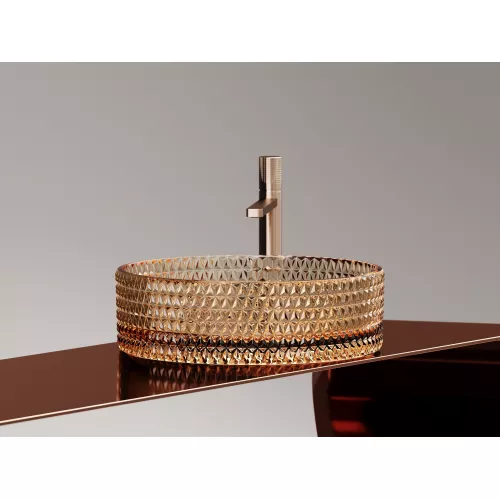 Умывальник чаша Ceramica Nova  накладная круглая (цвет бежевый) Cristal 360*360*112мм, Выбрать цвет: Бежевый, изображение 8