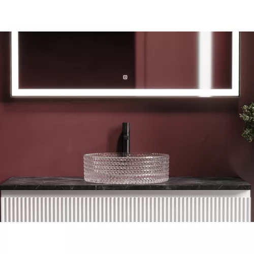 Умывальник чаша Ceramica Nova накладная круглая (цвет розовый) Cristal 360*360*112мм, Выбрать цвет: Розовый, изображение 10