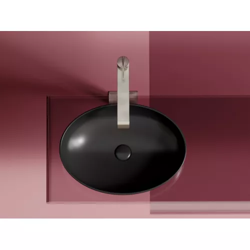 Умывальник чаша Ceramica Nova накладная овальная (цвет Черный Матовый) Element 502*363*145мм, Выбрать цвет: Черный, изображение 9