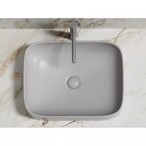 Умывальник чаша Ceramica Nova накладная прямоугольная (цвет Серый Матовый) Element 505*380*150мм, Выбрать цвет: Серый, изображение 9