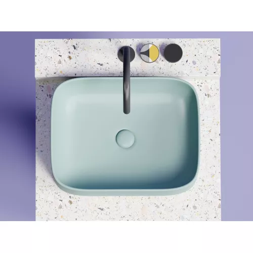 Умывальник чаша Ceramica Nova накладная прямоугольная (цвет Зеленый Матовый) Element 505*380*150мм, Выбрать цвет: Зеленый, изображение 9