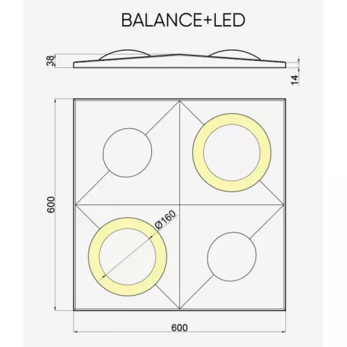 Панель гипсовая 3D ARTPOLE BALANCE + ( LED ), изображение 5