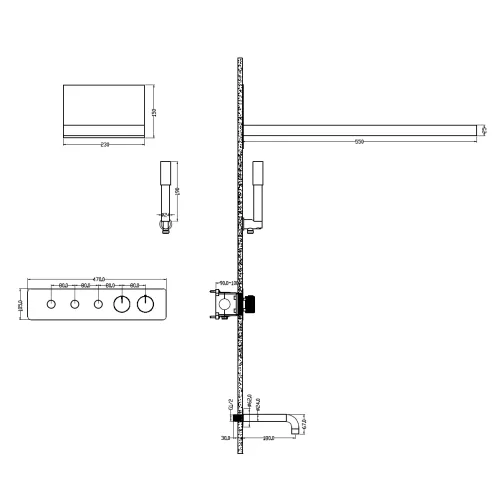 Встраиваемая  душевая система с термостатом и изливом Boheme FUSION 131-2-B, изображение 2