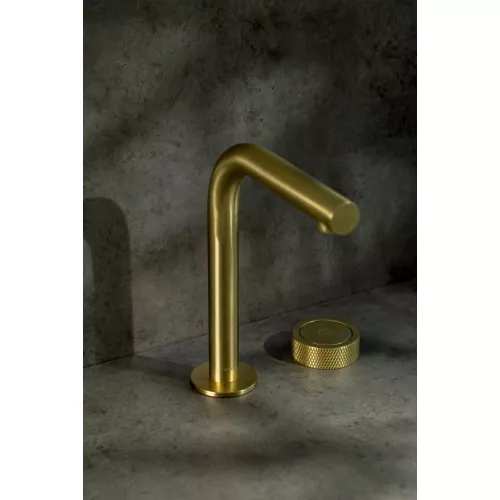Смеситель автоматический для умывальника BOHEME TECH MATT GOLD 158-MG, Выбрать цвет: Золото матовое, изображение 2