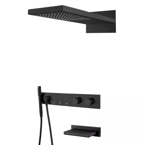 Встраиваемая душевая система  Boheme ZODIAC 133-2-B черный, Выбрать цвет: Черный