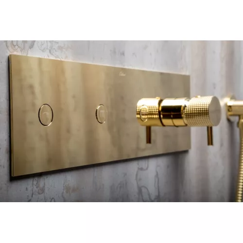 Душевая система скрытого монтажа со смесителем верхним и ручным душем BOHEME FUSION 130-G золото, Выбрать цвет: Золото, изображение 4