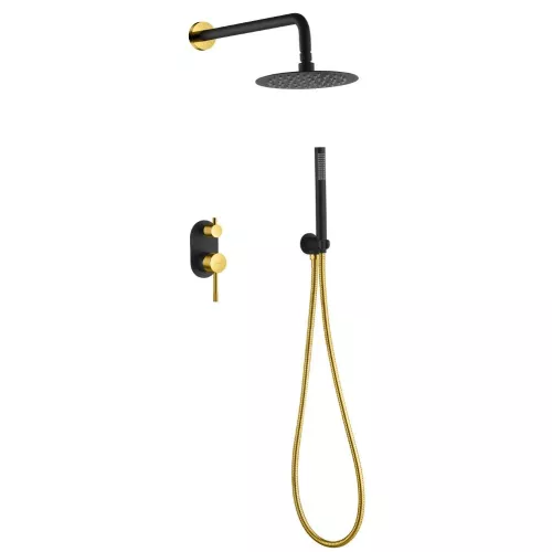 Душевая система встраиваемая  Boheme Uno 464-BG, Выбрать цвет: Черный/золото