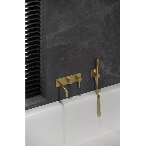 Смеситель ввстраиваемый  с ручным душем и изливом  Boheme UNO 464-3-MG золото матовый, Выбрать цвет: Золото матовый, изображение 3