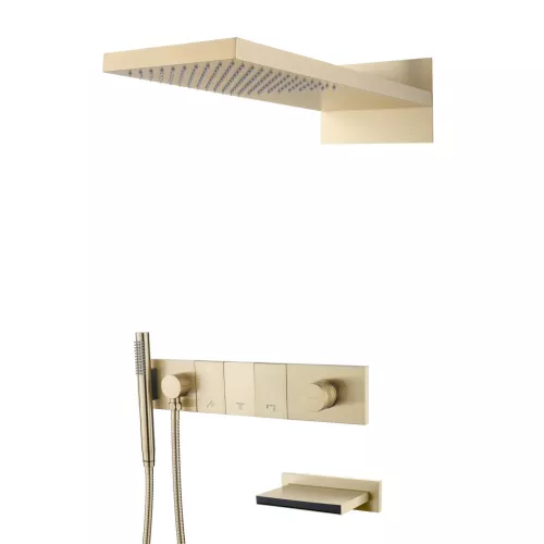 Встраиваемая  душевая система  Boheme ZODIAC 132-2-G золото, Выбрать цвет: Золото