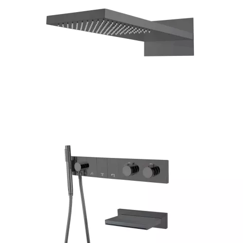 Встраиваемая  душевая система  Boheme ZODIAC 133-2-SGM антрацит, Выбрать цвет:  Антрацит