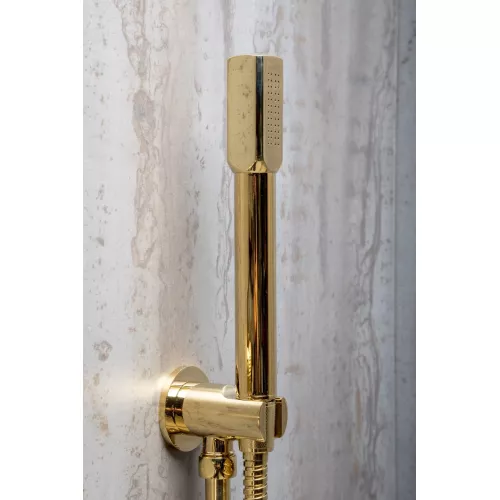 Душевая система скрытого монтажа со смесителем верхним и ручным душем BOHEME FUSION 130-G золото, Выбрать цвет: Золото, изображение 3