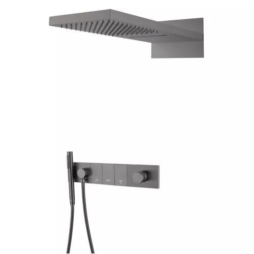 Встраиваемая  душевая система Boheme ZODIAC 132-GM антрацит, Выбрать цвет: Антрацит