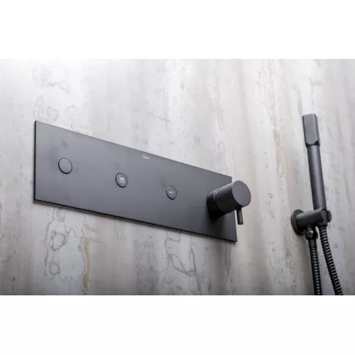 Душевая система скрытого монтажа со смесителем верхним и ручным душем BOHEME FUSION черный 130-B, Выбрать цвет: Чёрный, изображение 7