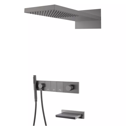 Встраиваемая  душевая система  Boheme ZODIAC 132-2-GM антрацит, Выбрать цвет:  Антрацит