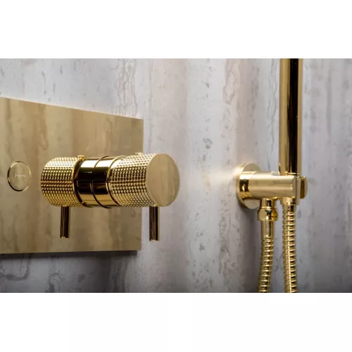 Душевая система скрытого монтажа со смесителем верхним и ручным душем BOHEME FUSION 130-G золото, Выбрать цвет: Золото, изображение 5