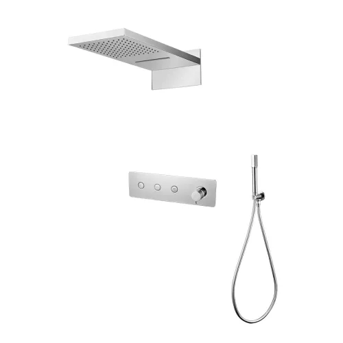 Душевая система скрытого монтажа со смесителем верхним и ручным душем BOHEME FUSION хром 130-CR, Выбрать цвет: Хром