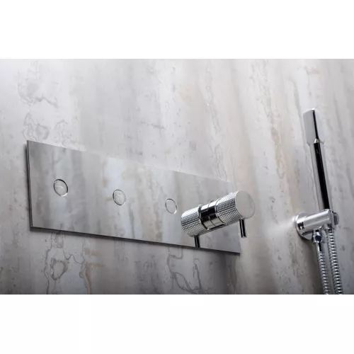 Душевая система скрытого монтажа со смесителем верхним и ручным душем BOHEME FUSION хром 130-CR, Выбрать цвет: Хром, изображение 4