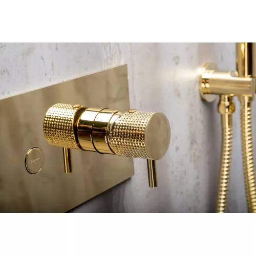 Душевая система скрытого монтажа со смесителем верхним и ручным душем BOHEME FUSION 130-G золото, Выбрать цвет: Золото, изображение 2
