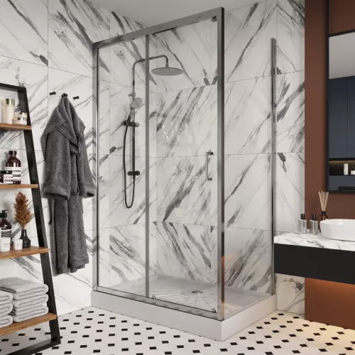 Душевой угол  GLORIA120  Ceruttispa без поддона (80x120x195), Цвет профиля: Хром, Выбрать размер: 80х120, изображение 3