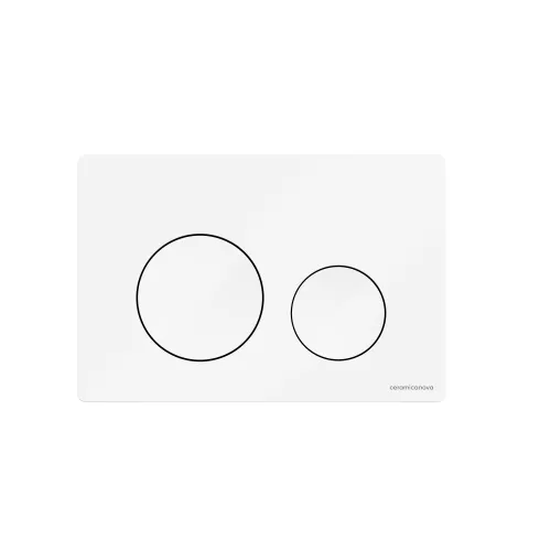 Санфаянс: Кнопка смыва CERAMICANOVA Balance, клавиши Circle, цвет белый глянцевый, арт. CN12-001W 1 в магазине Акватория