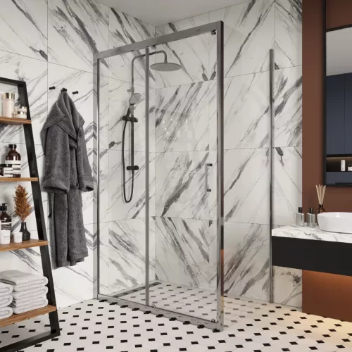 Душевой угол  GLORIA120  Ceruttispa без поддона (80x120x195), Цвет профиля: Хром, Выбрать размер: 80х120, изображение 2