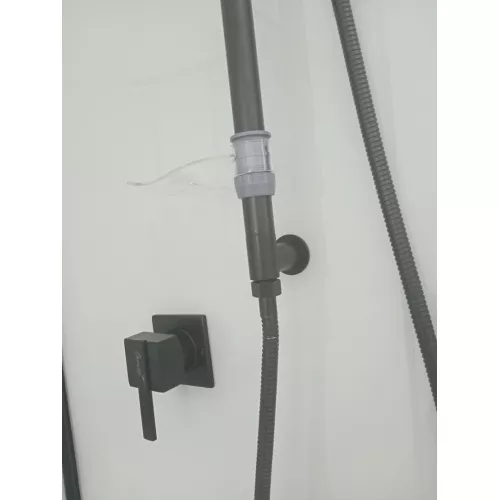 Кабина KORRA90B душевая без крыши Ceruttispa (90x90x205), Цвет профиля: Черный, Тип поддона: Низкий, изображение 10