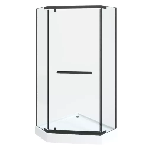 Душевой угол  CHIKA ZP91B/101B  Ceruttispa без поддона (90x90/100х100), Цвет профиля: Черный, Выбрать размер: 90х90, изображение 9