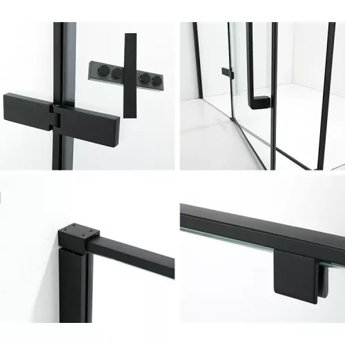 Душевой угол C1A  Ceruttispa без поддона (120x90x195), Цвет профиля: Черный, Выбрать размер: 120х90, изображение 11