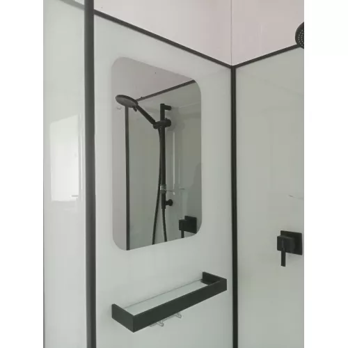 Кабина KORRA90B душевая без крыши Ceruttispa (90x90x205), Цвет профиля: Черный, Тип поддона: Низкий, изображение 12