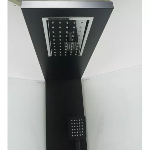 Кабина CHIKA901B душевая без крыши Ceruttispa (90x90x215-225), Цвет профиля: Черный, Тип поддона: Низкий, изображение 6