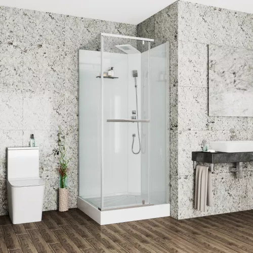 Душевые кабины и сауны: Кабина MiMi901T душевая без крыши Ceruttispa (90x90x215-225) 1 в магазине Акватория