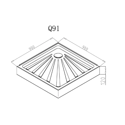 Поддон Q91 Ceruttispa квадратный (90х90х12), изображение 2