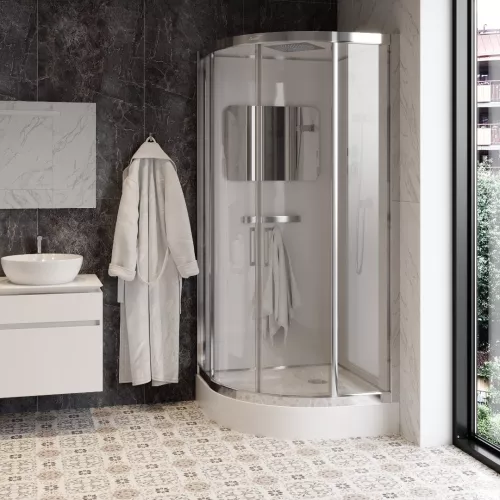 Кабина VIVA91/101 душевая Ceruttispa 100х100/90x90, Цвет профиля: Хром, Тип поддона: Низкий, Выбрать размер: 90х90, изображение 2