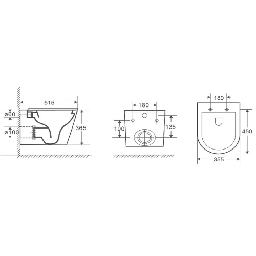 Унитаз подвесной WeltWasser WW SALZBACH 043 GL-BL черный глянец, изображение 2