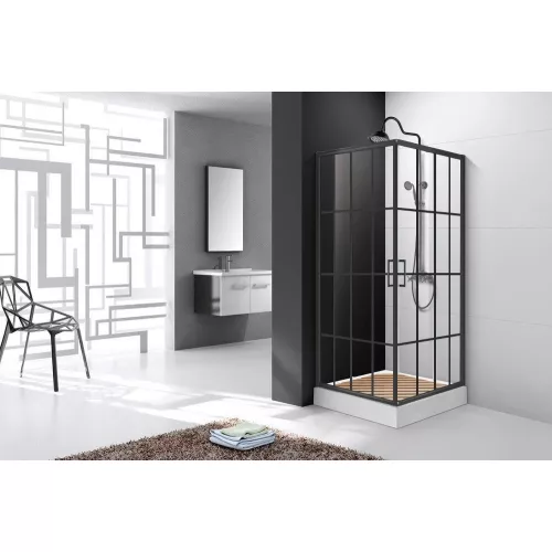 Душевой угол  MUZA90/120  Ceruttispa без поддона (90x90/80х120), Цвет профиля: Черный, Выбрать размер: 90х90, изображение 3