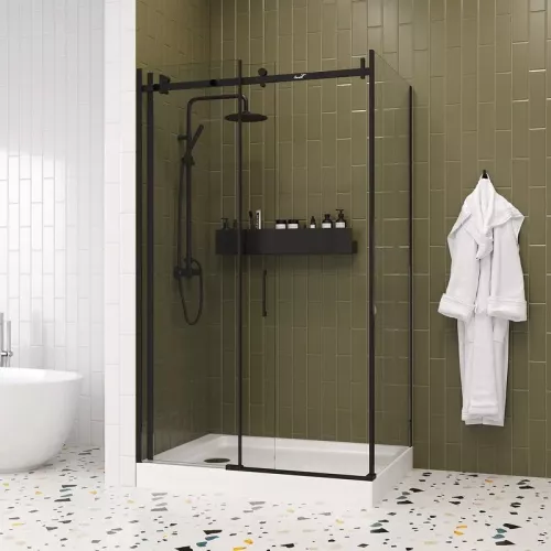 Душевой угол  CEZA'S120B  Ceruttispa без поддона (90x120x195), Цвет профиля: Черный, Выбрать размер: 120x90, изображение 2