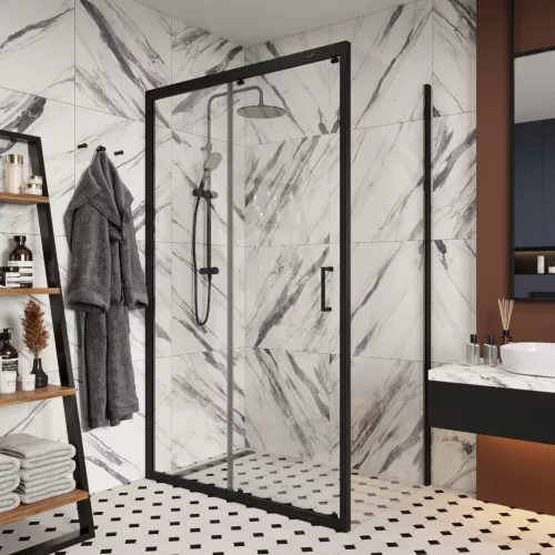 Душевой угол  GLORIA120B Ceruttispa без поддона (80x120x195), Цвет профиля: Черный, Выбрать размер: 80х120, изображение 2