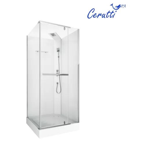 Кабина MiMi901T душевая без крыши Ceruttispa (90x90x215-225), Цвет профиля: Хром, Тип поддона: Низкий, изображение 3