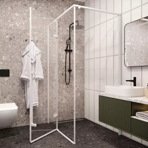 Душевой угол  C1AW  Ceruttispa без поддона (120x90x195), Цвет профиля: Белый, Выбрать размер: 120х90, изображение 3