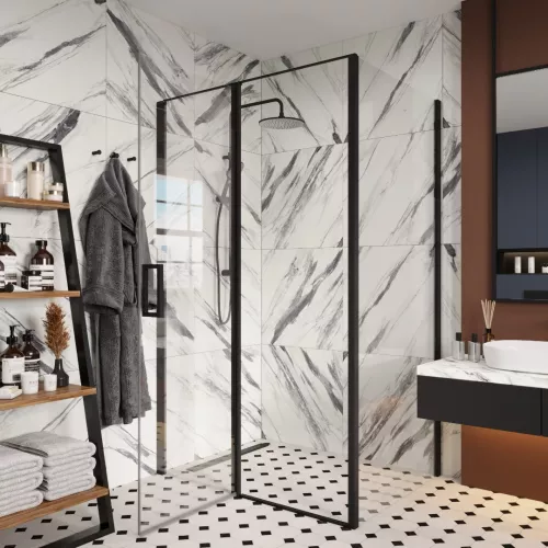 Душевой угол  VICTORIA120B Ceruttispa без поддона (90x120x195), Цвет профиля: Черный, Выбрать размер: 120х90, изображение 2