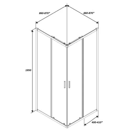 Душевой угол  MUZA90/120  Ceruttispa без поддона (90x90/80х120), Цвет профиля: Черный, Выбрать размер: 90х90, изображение 4