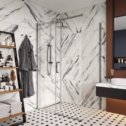 Душевой угол  CEZA'S120  Ceruttispa без поддона (90x120x195), Цвет профиля: Хром, Выбрать размер: 120х90, изображение 2