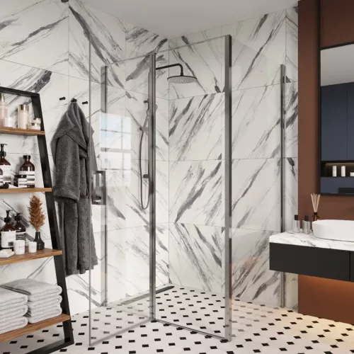 Душевой угол  VICTORIA120  Ceruttispa без поддона (90x120x195), Цвет профиля: Хром, Выбрать размер: 120х90, изображение 2