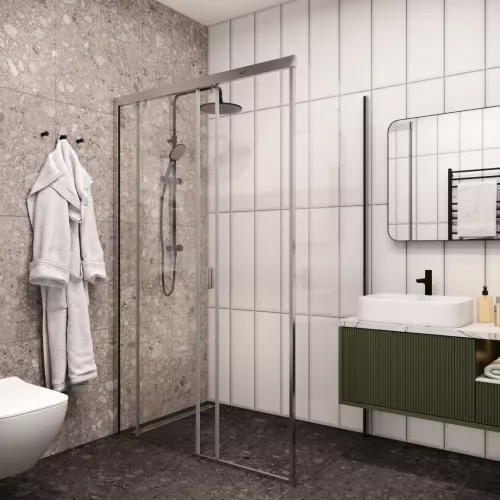 Душевой угол  MARBELLA 120 L/R  Ceruttispa без поддона (80x120x190), Цвет профиля: Хром, Выбрать размер: 120х80, Ориентация: левая, изображение 3