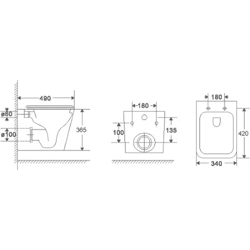 Унитаз подвесной  WeltWasser WW GELBACH 043 GL-BL черный глянец, изображение 3