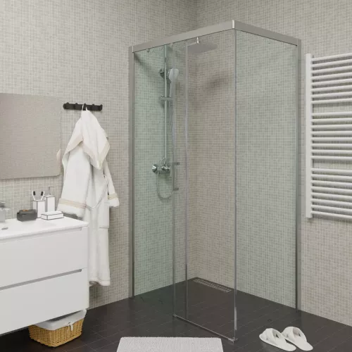 Душевой угол  VITO110-L/R Ceruttispa без поддона (80x110x195), Цвет профиля: Хром, Выбрать размер: 110х80, Ориентация: левая, изображение 2