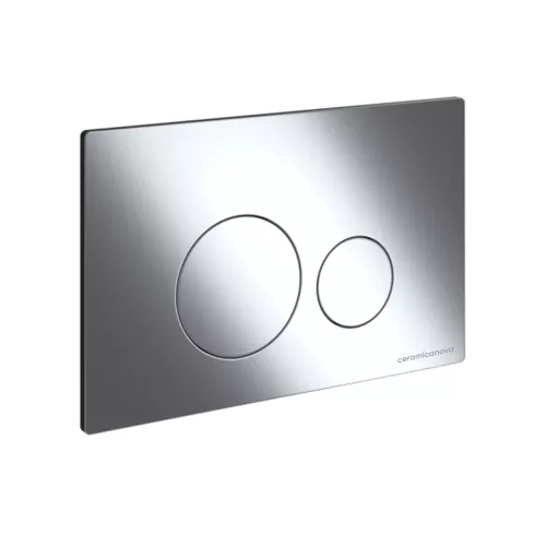 Система инсталляции для унитазов CERAMICANOVA Envision с кнопкой смыва Round  и креплениями, Внешний вид: кнопка цвет Хром, изображение 3