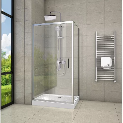 Душевой угол  GLORIA120  Ceruttispa без поддона (80x120x195), Цвет профиля: Хром, Выбрать размер: 80х120, изображение 5