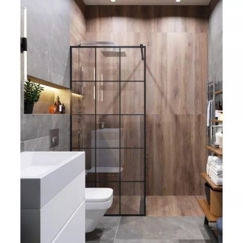 Душевая перегородка  MUZA T80/100 Ceruttispa без поддона (80x195), Цвет профиля: Черный, Выбрать размер: 80, изображение 4